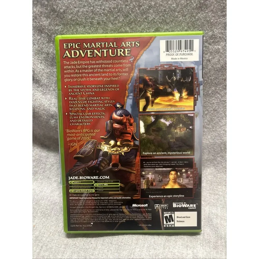 Jade Empire (Microsoft Xbox, 2005) Cib